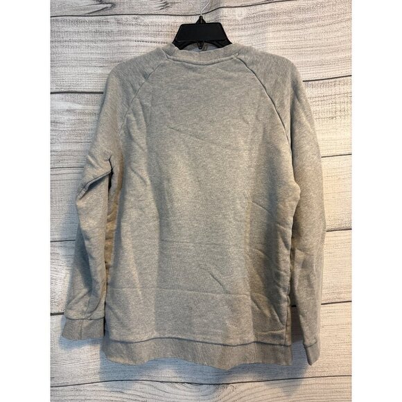 Adidas Mens Gray Trefoil Logo Crewneck Sweatshirt Size M - Picture 2 of 3